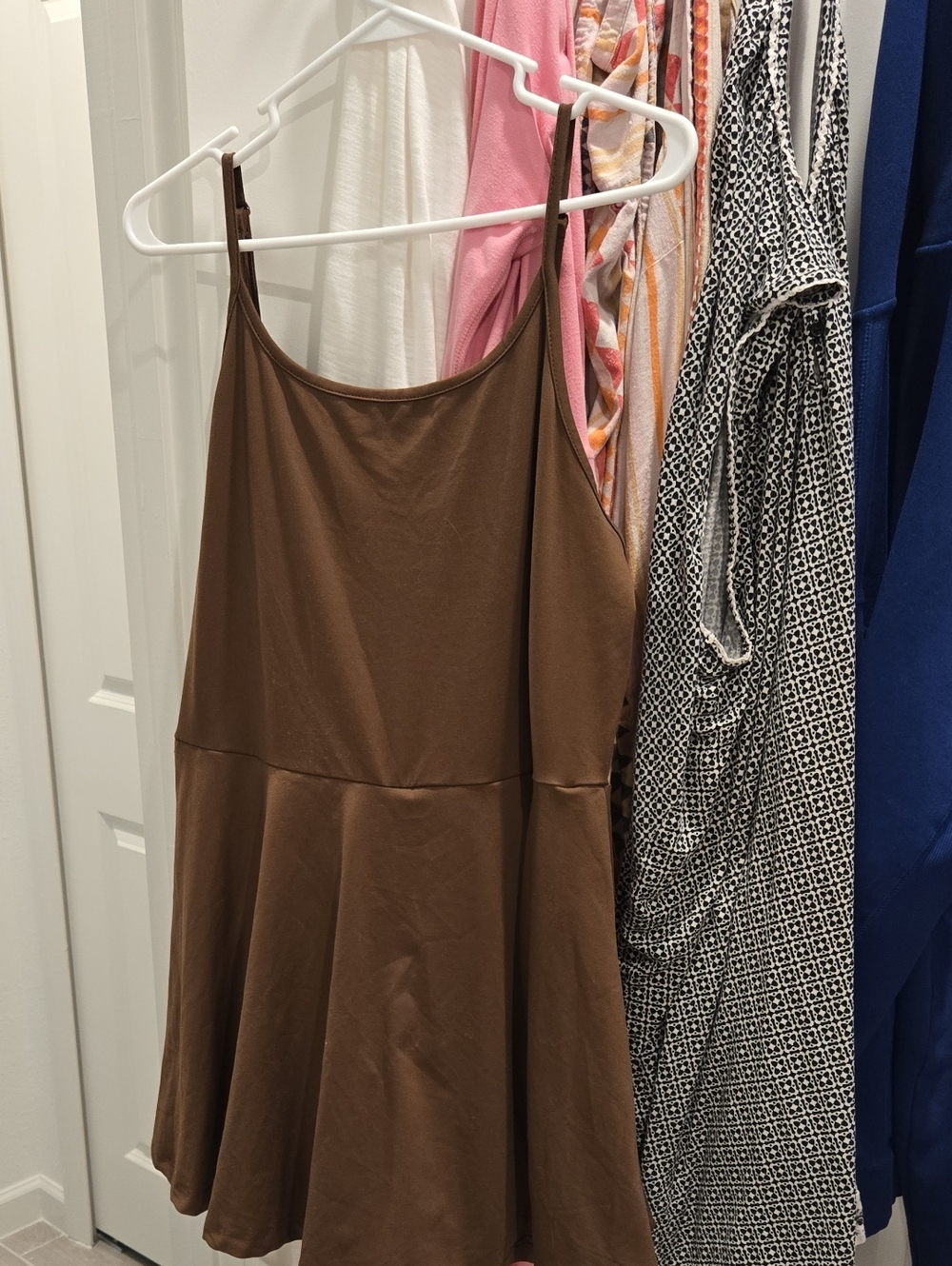 Brown Mini Dress With Shorts